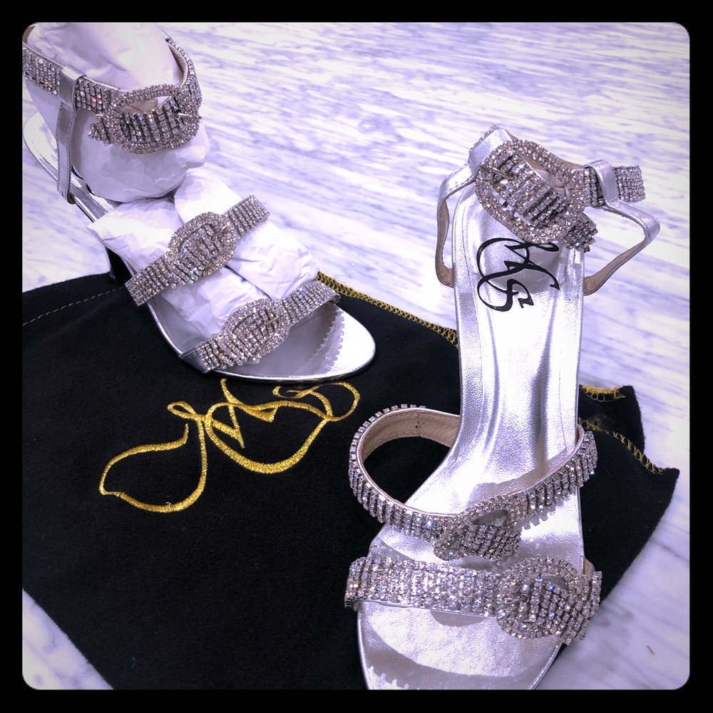 Brand New!  Evening/ bridal Crystal heels size 5